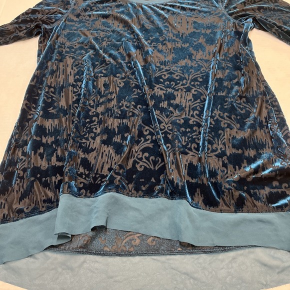 Simply Vera Wang Top Womens XL Dark Burnout Velvet Long‎ Tunic Fairy Whimsigoth - Picture 5 of 9